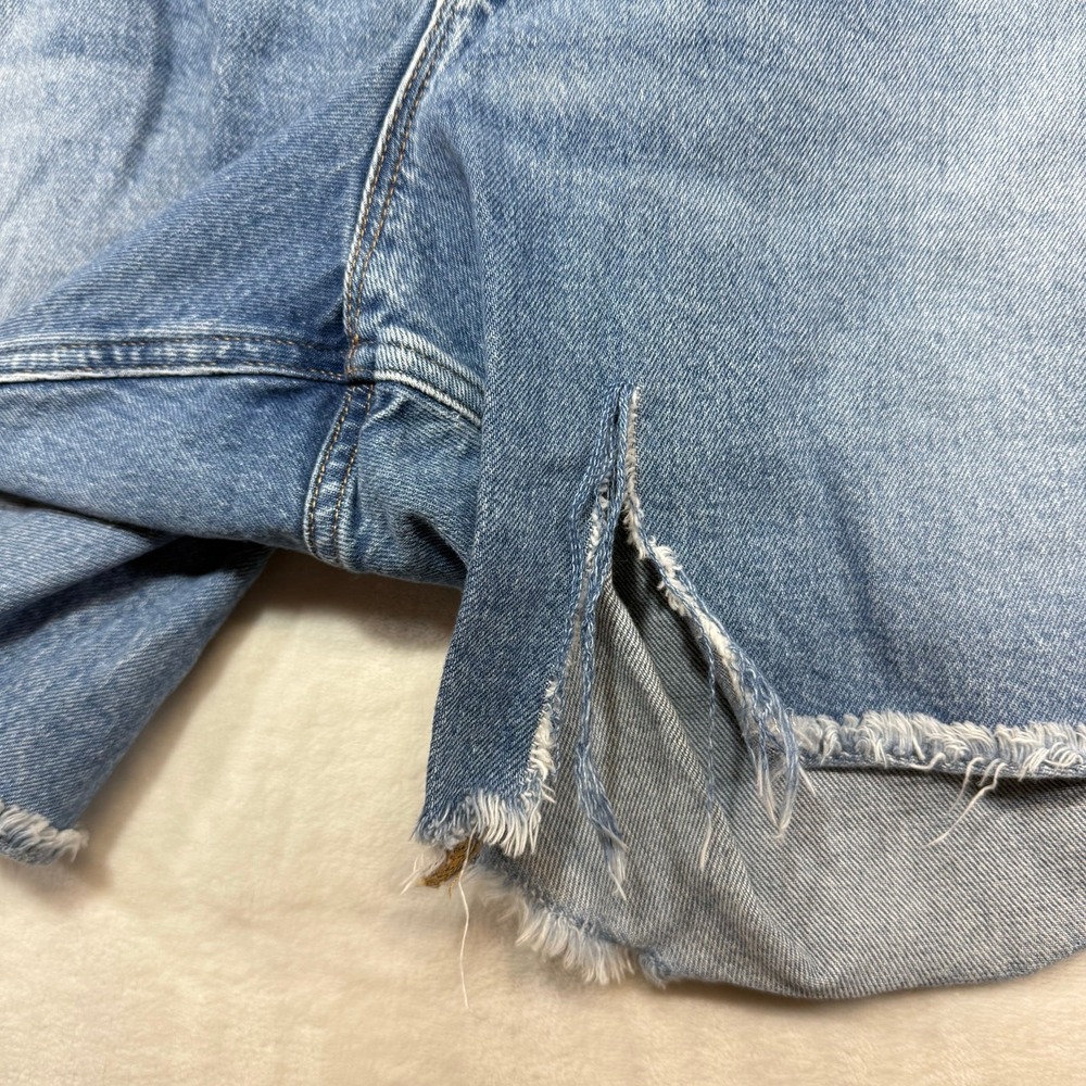 Good American 20W Plus Good Icon Denim Shorts Retro Distress Ripped Summer Beach - Picture 3 of 12